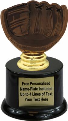 5 1/4" Color Glove Baseball Holder Trophy Kit with Pedestal Base