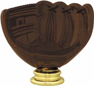 4" Color Softball Glove - Ball Holder Trophy Figure