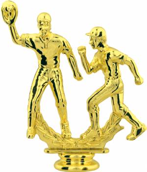 5 3/4" Male Double Baseball Gold Trophy Figure