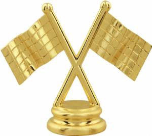 2 1/2" Race Cross Flag Gold Figure Trim