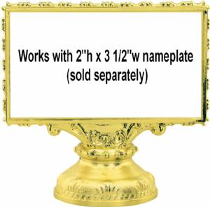 Gold 4" - 3 1/2" x 2" Plate Holder Trophy Figure #2