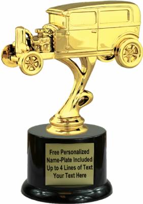 6 1/2" Hot Rod / Open Hood Car Trophy Kit with Pedestal Base