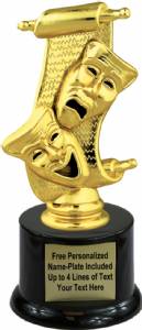 6 1/2" Drama Mask Trophy Kit with Pedestal Base