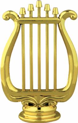 4" Music Lyre Gold Trophy Figure