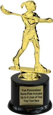 7" Female Lacrosse Trophy Kit with Pedestal Base