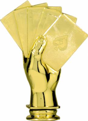 5" Poker Hand Gold Trophy Figure
