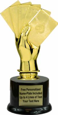 7" Poker Hand Trophy Kit with Pedestal Base