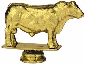 3 1/2" Angus Bull Gold Trophy Figure
