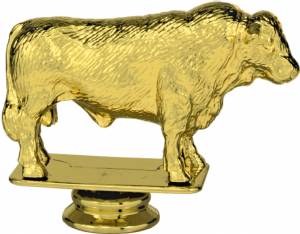 3 1/2" Hereford Bull Gold Trophy Figure