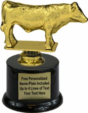 5 1/2" Dairy Bull Trophy Kit with Pedestal Base