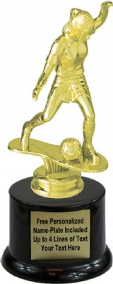 7" Female Soccer Trophy Kit with Pedestal Base