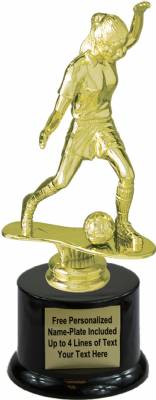 8" Female Soccer Trophy Kit with Pedestal Base