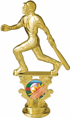 5 1/2" Male Baseball Motion Graphic Gold Trophy Figure