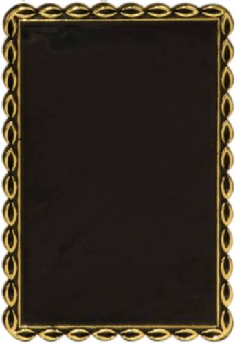 4" Rectangular Black / Gold Plaque Mount Insert Holder