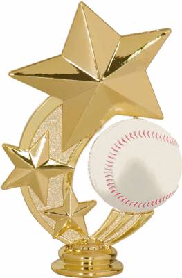 5 1/4" Baseball 3 Star Spinning Gold Trophy Figure