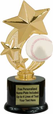 7 1/4" Baseball Star Spinning Trophy Kit with Pedestal Base