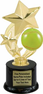 7 1/4" Softball Star Spinning Trophy Kit with Pedestal Base