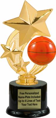 7 1/4" Basketball Star Spinning Trophy Kit with Pedestal Base