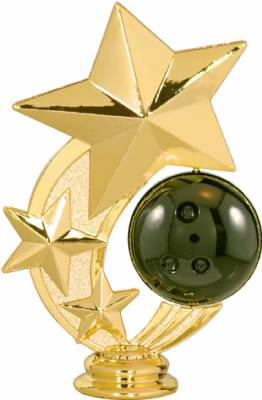 5 1/4" Bowling 3 Star Spinning Gold Trophy Figure