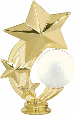 5 1/4" Golf 3 Star Spinning Gold Trophy Figure