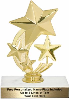 6" 3 Star Spinning Trophy Kit