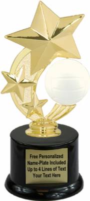 7 1/4" Volleyball Star Spinning Trophy Kit with Pedestal Base