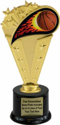 8" Colored Flame Basketball Trophy Kit with Pedestal Base