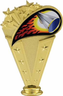 6" Colored Flame Cheerleader Trophy Figure
