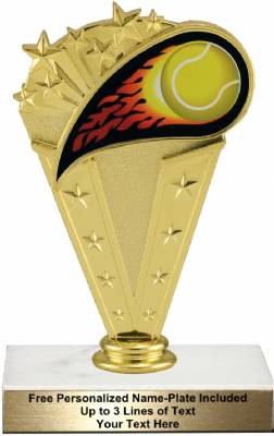 6 3/4" Colored Flame Tennis Trophy Kit