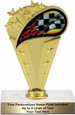 6 3/4" Colored Flame Racing Trophy Kit