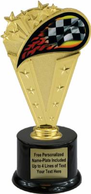 8" Colored Flame Racing Trophy Kit with Pedestal Base