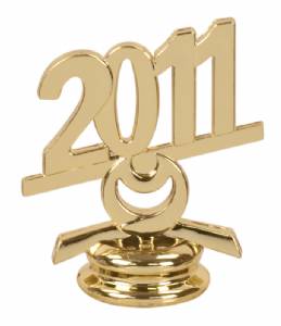 2 1/2" Gold Circle 2011 Year Date Trophy Trim Piece
