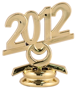 2 1/2" Gold Circle 2012 Year Date Trophy Trim Piece