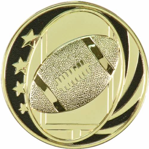 3" Gold / Black Football MidNite Star Plaque Mount