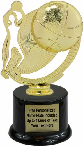 6 3/4" Basketball Silhouette Trophy Kit with Pedestal Base