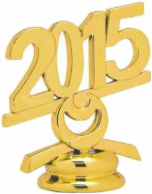 2 1/2" Gold Circle 2015 Year Date Trophy Trim Piece