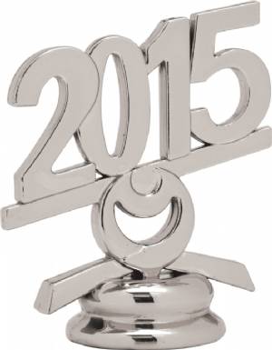 2 1/2" Silver Circle 2015 Year Date Trophy Trim Piece