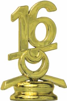 2 1/2" Gold Circle 16 Year Date Trophy Trim Piece