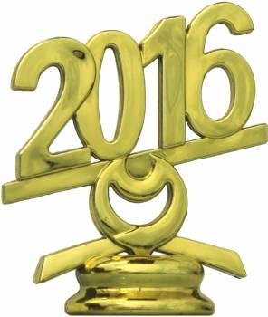 2 1/2" Gold Circle 2016 Year Date Trophy Trim Piece