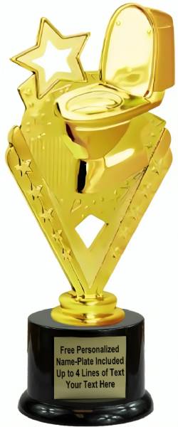 8" Toilet Bowl Action Trophy Kit with Pedestal Base