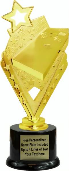 8" Cornhole Action Trophy Kit with Pedestal Base