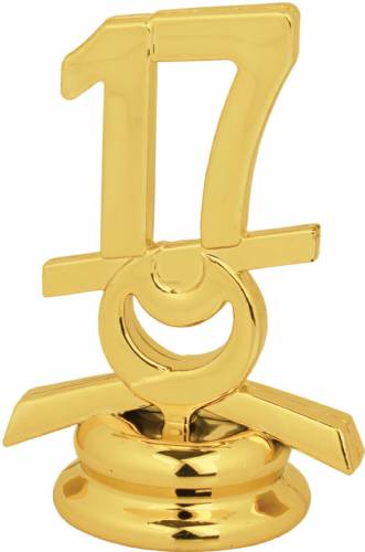 2 1/2" Gold Circle 17 Year Date Trophy Trim Piece