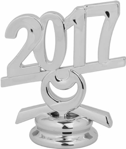2 1/2" Silver Circle 2017 Year Date Trophy Trim Piece