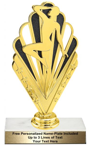 6 3/4" Gold/Black Dance Action Trophy Kit