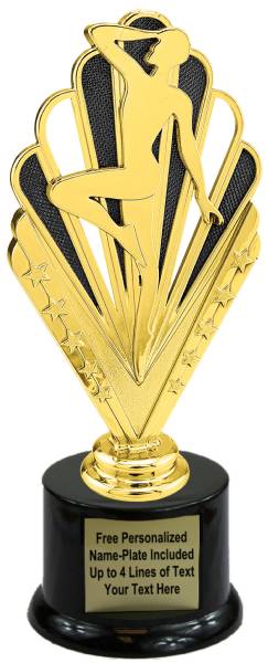 8" Gold/Black Dance Action Trophy Kit with Pedestal Base