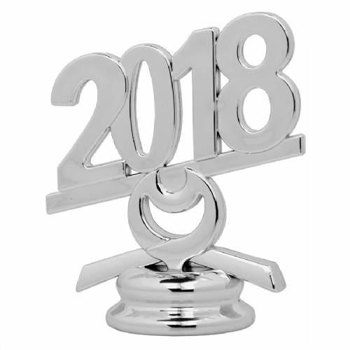 2 1/2" Silver Circle 2018 Year Date Trophy Trim Piece