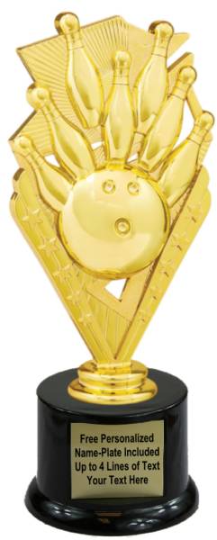 8" Bowling Action Trophy Kit with Pedestal Base