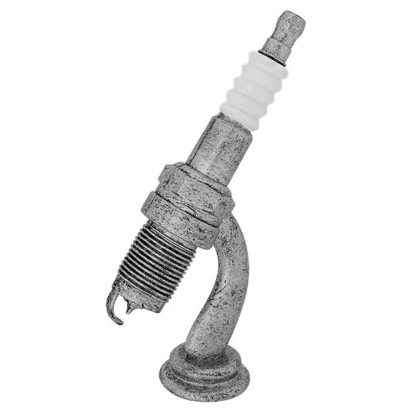 6" Antique Silver Spark Plug Trophy Figure