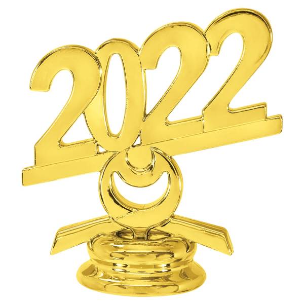 2 1/2" Gold Circle 2022 Year Date Trophy Trim Piece