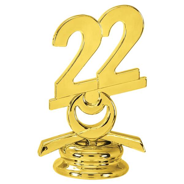 2 1/2" Gold Circle 22 Year Date Trophy Trim Piece